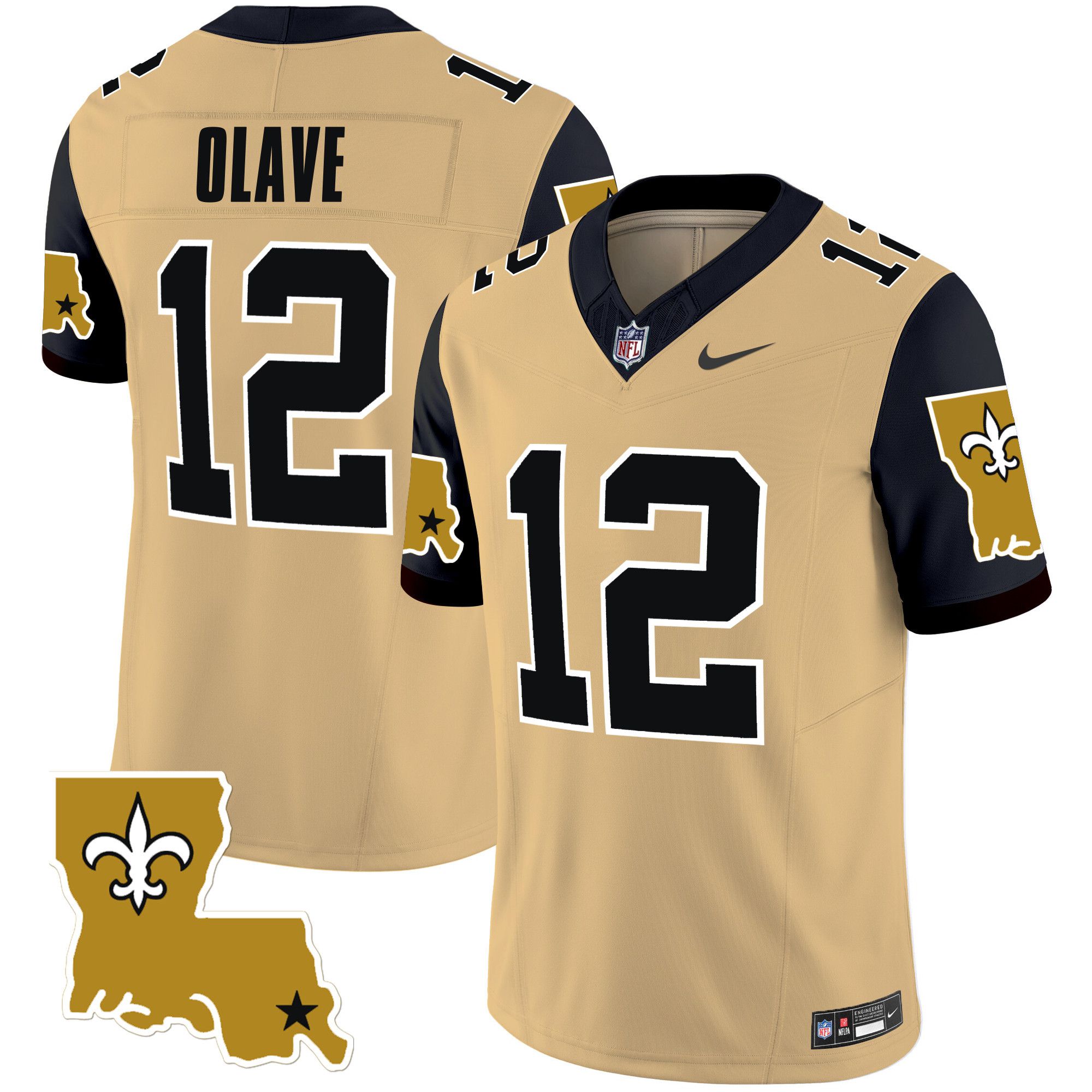 Men New Orleans Saints 12 Olave Yellow 2024 Nike 1987 Legacy Vapor Limited NFL Jersey
